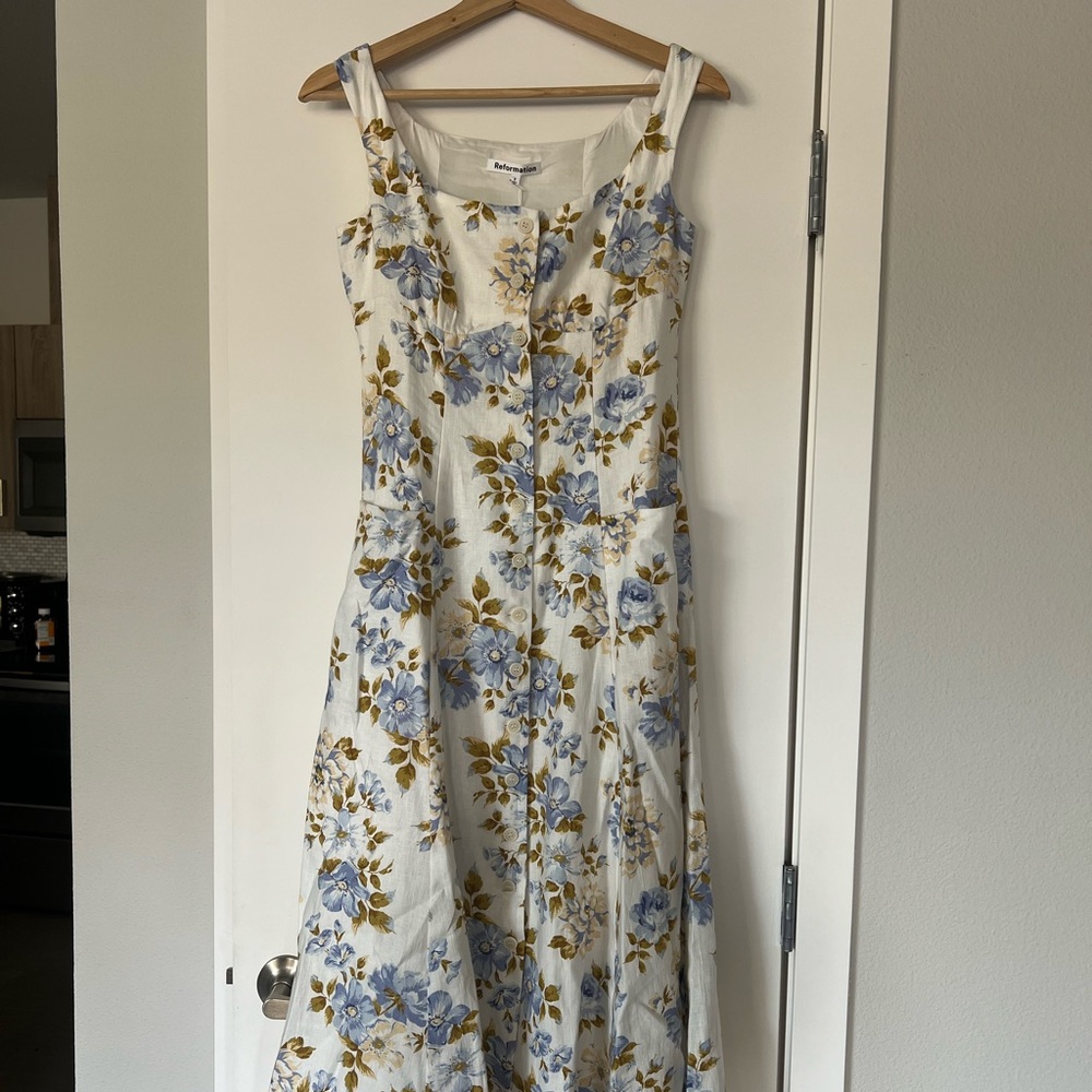Reformation 100% linen Louisa midi dress! - Picture 2 of 10